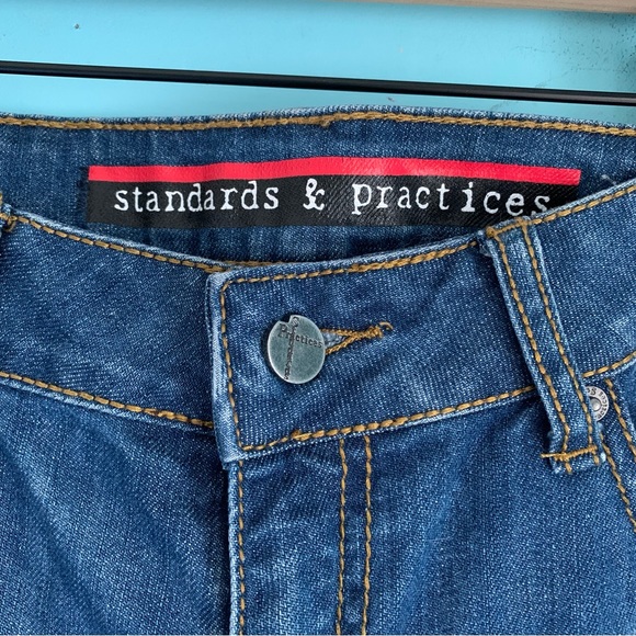 Modcloth Standard & Practices Patched Shredded Stretch Retro Boyfriend Jeans 31 - Picture 3 of 7